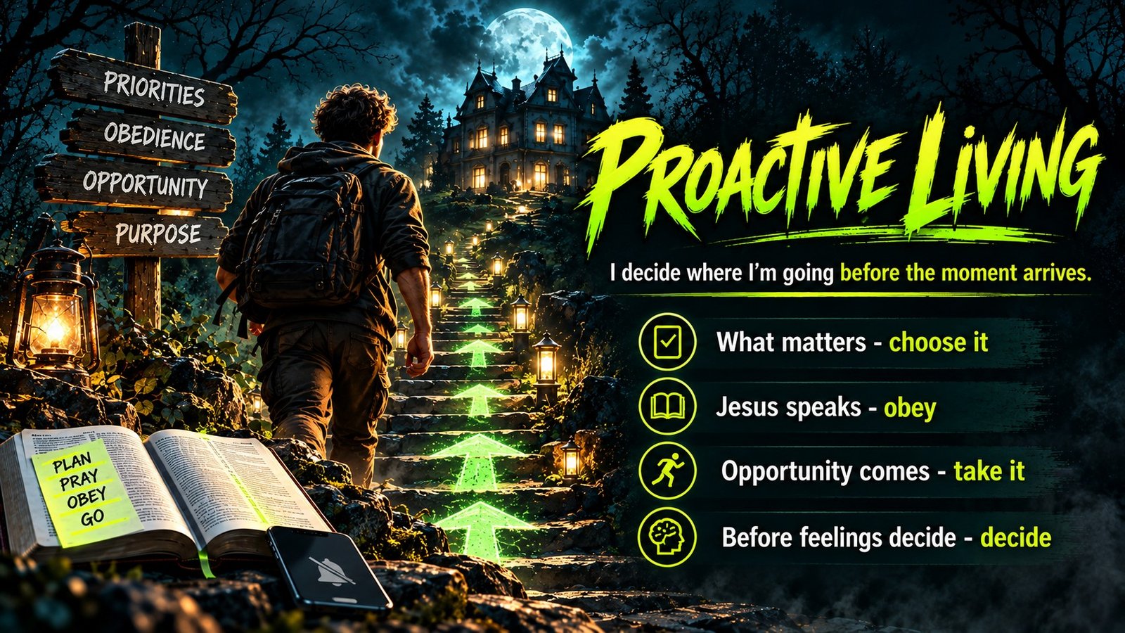 Proactive Living illustration: choosing what matters and responding to Jesus